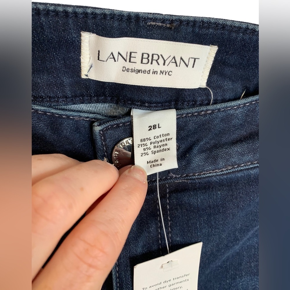 NWT Lane Bryant Signature Fit Straight Jean-Everyday Dark Wash 28L - Picture 6 of 14